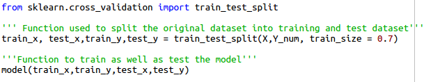 Splitting dataset